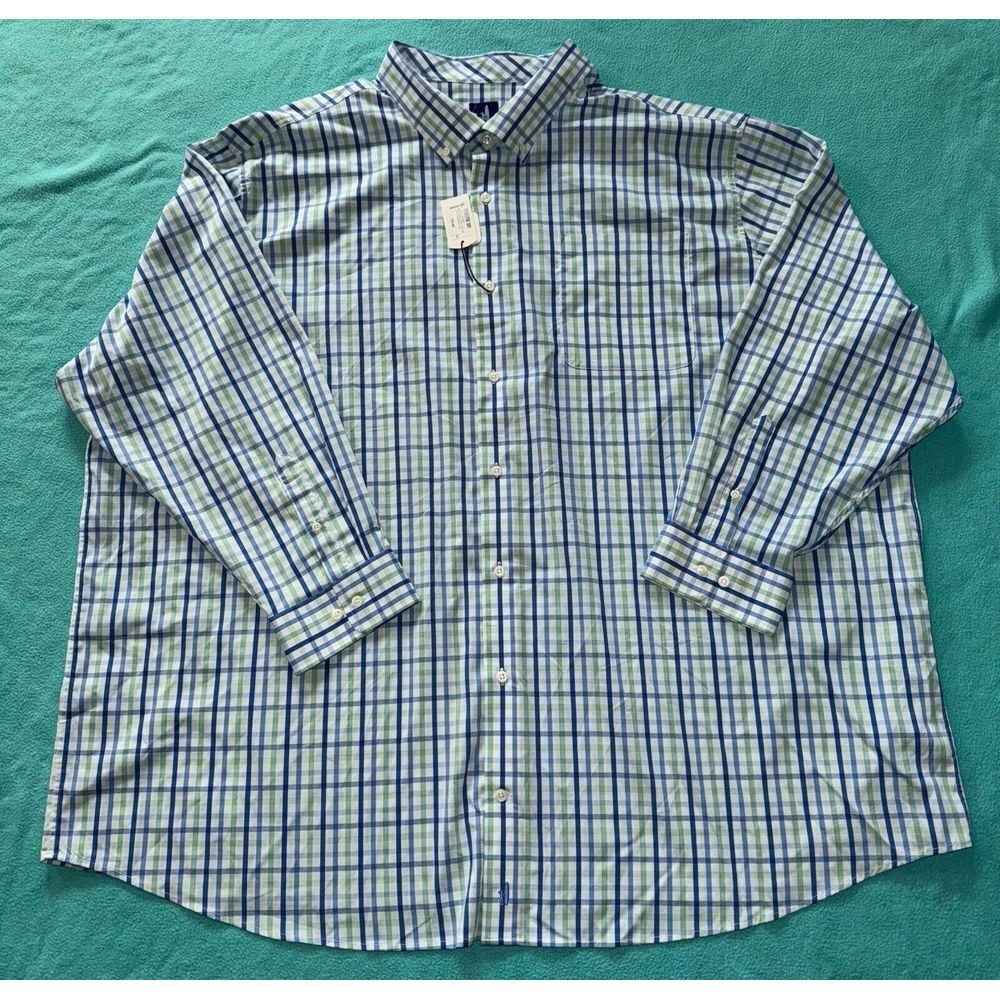 Johnnie-O Shirt Mens Prep-Formance Long Sleeve Plaid Shirt Button Up Sz 4XL NWT